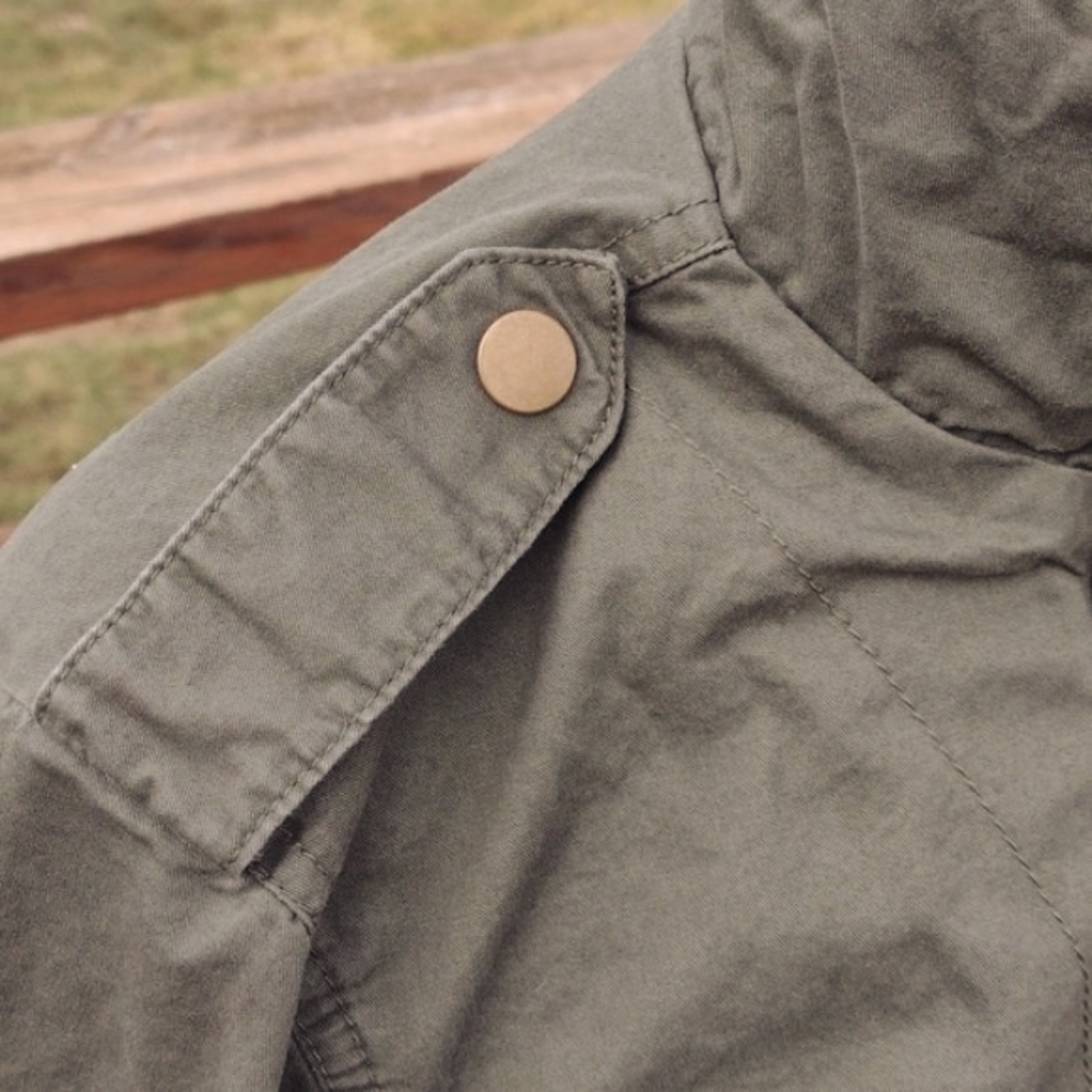 Love Tree Army Green Cotton Military Utility Jacket Size Small - Picture 6 of 14